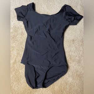 Short Sleeve Black Theatricals Leotard (Could Be Worn As Bodysuit)